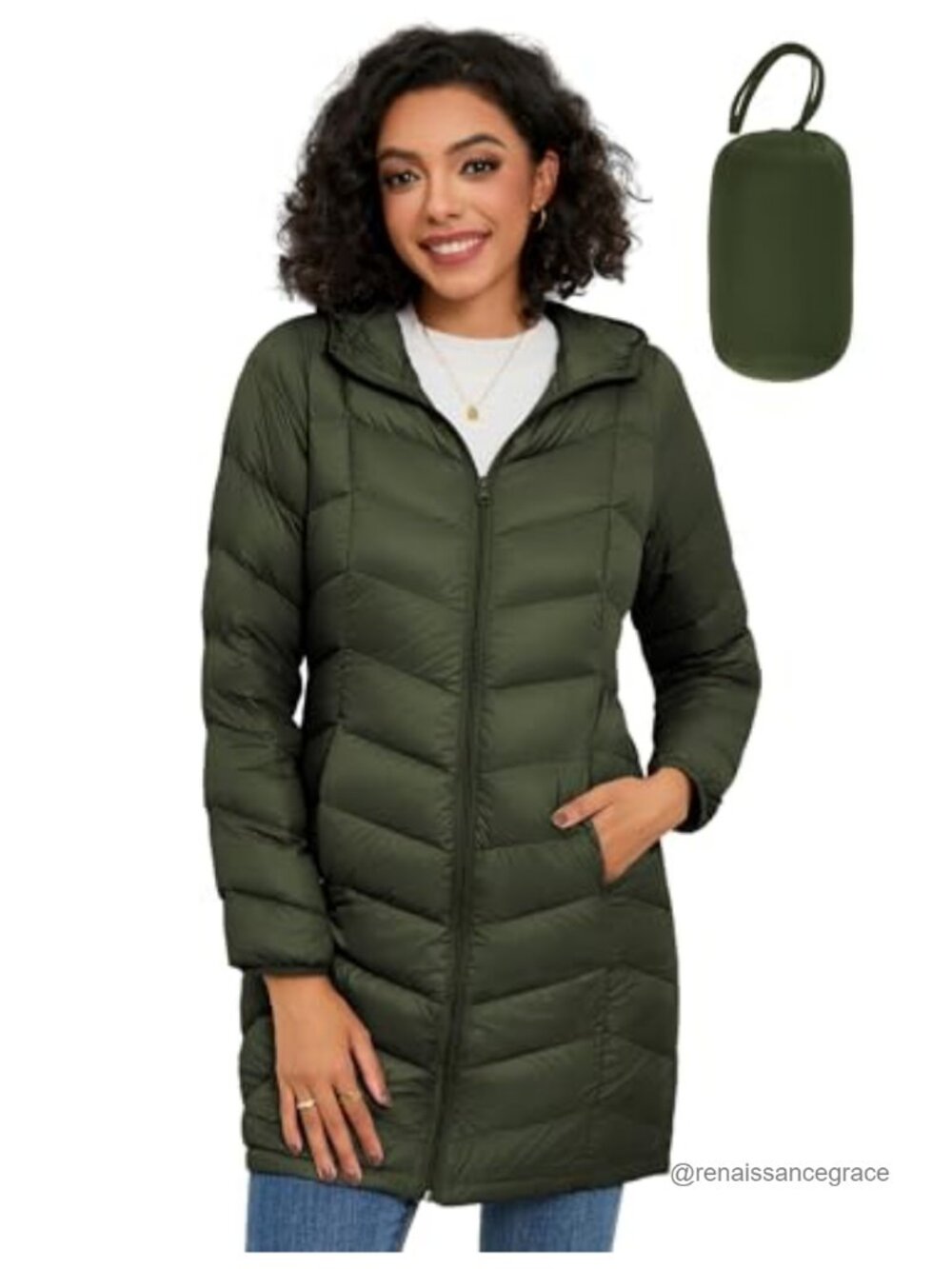 Packable Down Puffer Jacket Lightweight Hooded Quilted Coat